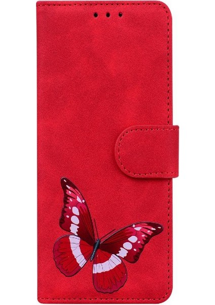 Realme Gt 6 Için Flip Case Kelebek Renk Baskılı Cüzdan Flip Folio Kapak (Yurt Dışından)