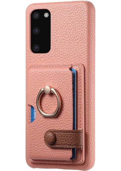 Samsung Galaxy S20 Artı Halka Standı Premium Dokulu Deri Kart (Yurt Dışından) fiyatları
