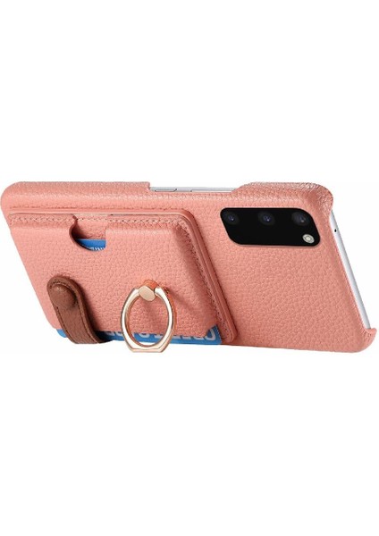 Samsung Galaxy S20 Artı Halka Standı Premium Dokulu Deri Kart (Yurt Dışından) fırsatları