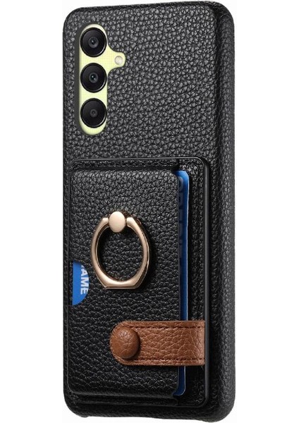 Samsung Galaxy A25 Premium Dokulu Deri Yüzük Standı Kart Yuvaları Için Kılıf (Yurt Dışından) fırsatları