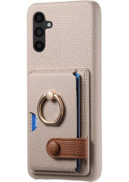 Samsung Galaxy A34 Halka Standı Kart Yuvaları Premium Dokulu Deri (Yurt Dışından)