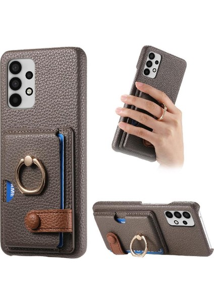 Samsung Galaxy A32 4g Kart Yuvaları Için Kılıf Premium Dokulu Deri Yüzük (Yurt Dışından)