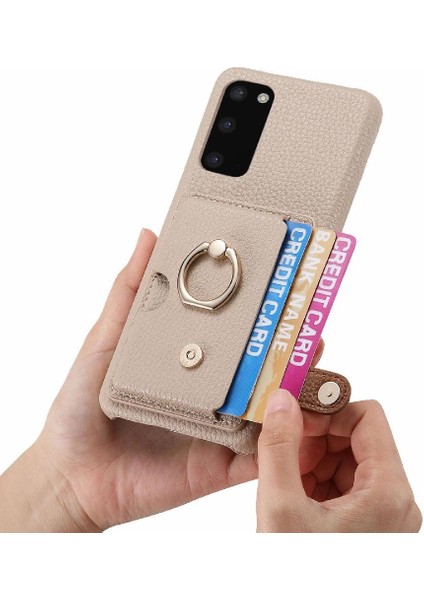 Samsung Galaxy S20 Artı Halka Standı Premium Dokulu Deri Kart (Yurt Dışından) fiyatları