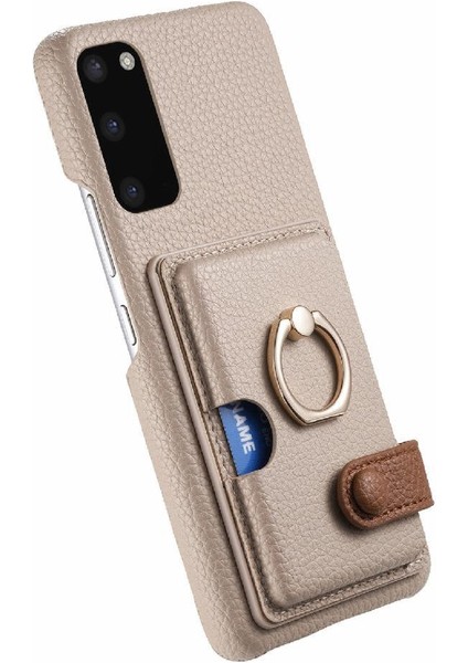 Samsung Galaxy S20 Artı Halka Standı Premium Dokulu Deri Kart (Yurt Dışından) fırsatları