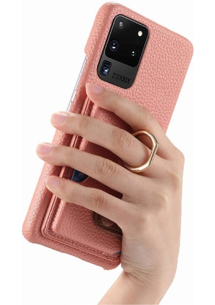 Samsung Galaxy S20 Ultra Halka Standı Premium Dokulu Deri Kart (Yurt Dışından) fiyatları
