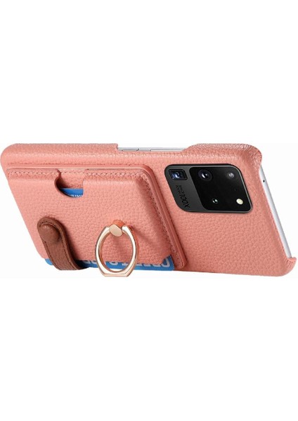 Samsung Galaxy S20 Ultra Halka Standı Premium Dokulu Deri Kart (Yurt Dışından) modelleri