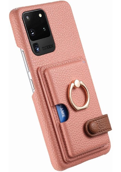 Samsung Galaxy S20 Ultra Halka Standı Premium Dokulu Deri Kart (Yurt Dışından) fırsatları