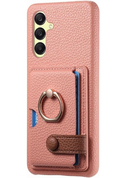 Samsung Galaxy A25 Premium Dokulu Deri Yüzük Standı Kart Yuvaları Için Kılıf (Yurt Dışından) fiyatları