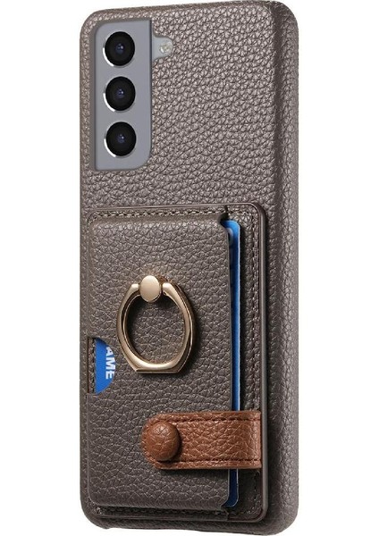 Samsung Galaxy S21 Kart Yuvaları Halka Standı Premium Dokulu Deri (Yurt Dışından) modelleri