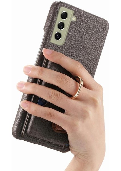 Samsung Galaxy S21 Fe Premium Dokulu Deri Kart Yuvaları Halka (Yurt Dışından) indirimleri