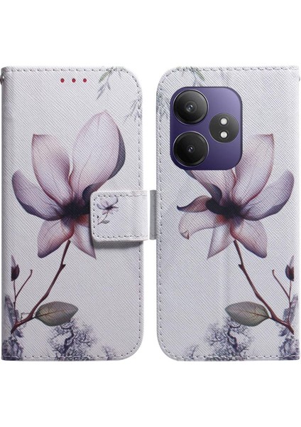 Realme Gt 6 Cüzdan Manyetik Kapatma Pu Deri Boyalı Için Flip Case (Yurt Dışından)
