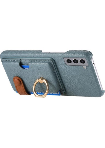 Samsung Galaxy S21 Kart Yuvaları Halka Standı Premium Dokulu Deri (Yurt Dışından) fiyatları