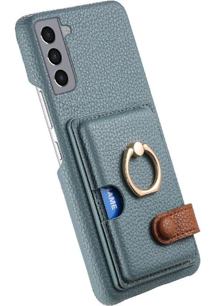 Samsung Galaxy S21 Kart Yuvaları Halka Standı Premium Dokulu Deri (Yurt Dışından) modelleri