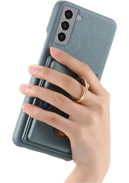 Samsung Galaxy S21 Kart Yuvaları Halka Standı Premium Dokulu Deri (Yurt Dışından) fırsatları