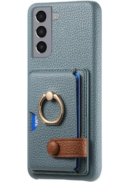Samsung Galaxy S21 Kart Yuvaları Halka Standı Premium Dokulu Deri (Yurt Dışından) indirimleri