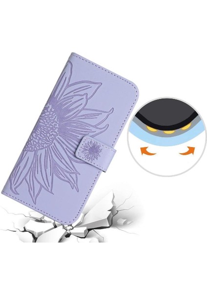 Oppo RENO12 5g Kabartmalı Ayçiçeği Flip Cüzdan Telefon Kılıfı Için Pu (Yurt Dışından) indirimleri