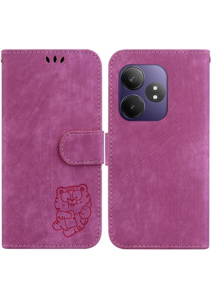 Realme Gt 6t Kabartmalı Sevimli Kaplan Cüzdan Kılıf Tutucu Kapak Kartı (Yurt Dışından)