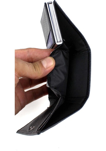 Unisex Mor Hakiki Deri Mekanızmalı Cüzdan Kartlık indirimleri