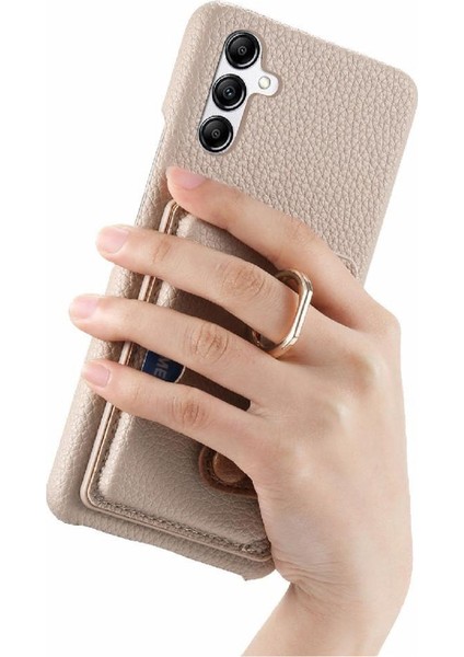 Samsung Galaxy A14 4g Premium Dokulu Deri Kart Yuvaları Halka (Yurt Dışından)