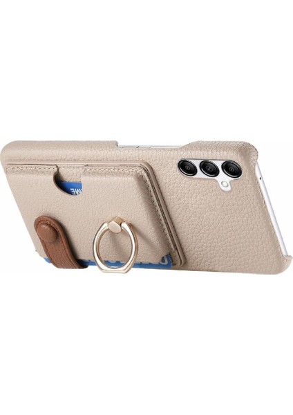 Samsung Galaxy A14 4g Premium Dokulu Deri Kart Yuvaları Halka (Yurt Dışından)
