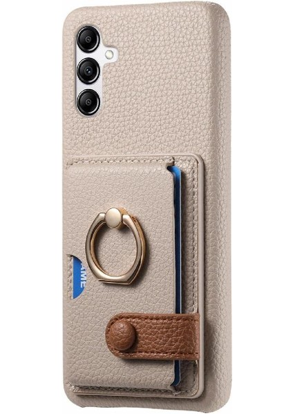 Samsung Galaxy A14 4g Premium Dokulu Deri Kart Yuvaları Halka (Yurt Dışından)