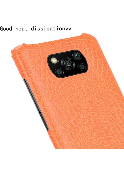 Şık Klasik Durumda Xiaomi Poco X3 Nfc Klasik Timsah Moda Anti (Yurt Dışından)