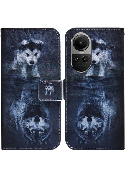 Oppo Oppo 10 5g Pu Deri Kart Yuvaları Için Flip Case Boyalı Manyetik (Yurt Dışından)