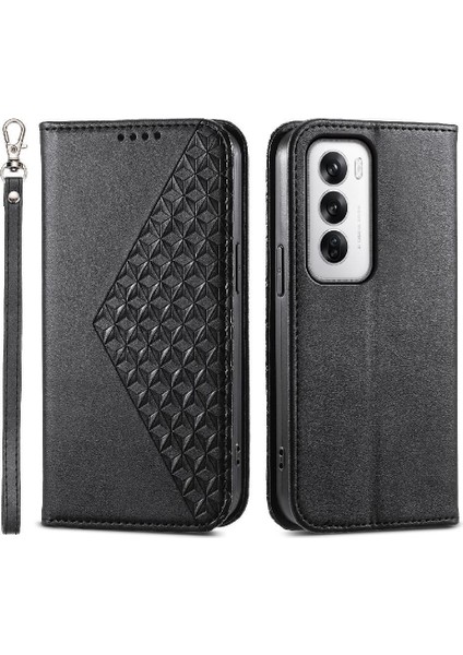 Oppo Oppo 12 5g Günlük Kullanım Için Flip Case Standı Cüzdan Eşkenar Dörtgen Şekli El (Yurt Dışından)