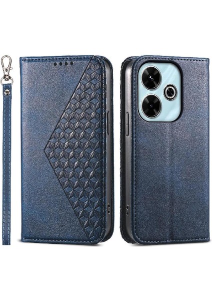 Xiaomi Poco M6 Pro 4g Için Flip Case El Kayışı Standı Günlük Kullanım Eşkenar Dörtgen (Yurt Dışından)