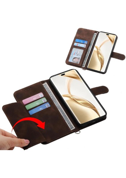 Onur Için Flip Case 200 Pro Çoklu Kredi Kartı Yuvaları Bileklik Kabartmalı (Yurt Dışından)