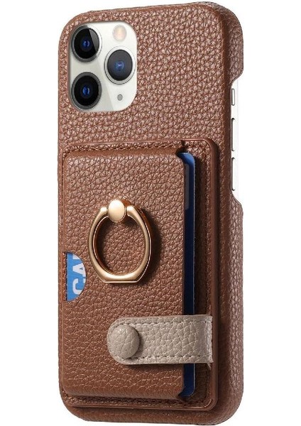 IPhone 11 Için Kılıf Pro Max Kart Yuvaları Premium Dokulu Deri Halka Standı (Yurt Dışından) indirimleri