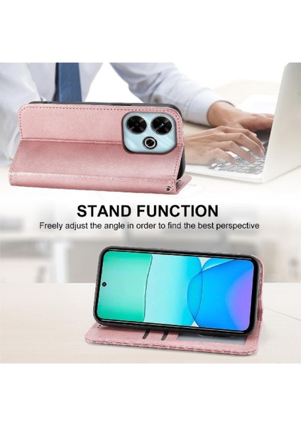 Xiaomi Redmi Için Flip Case 13 4g Cüzdan El Kayışı Günlük Kullanım Eşkenar Dörtgen Şekli (Yurt Dışından)