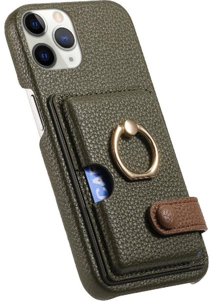 IPhone 11 Için Kılıf Pro Max Kart Yuvaları Premium Dokulu Deri Halka Standı (Yurt Dışından) fırsatları