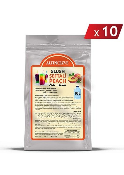 Ice Slush Karlı Buzlu Karlama Tozu | Şeftali 1.250 gr - 10 lt x 10 Adet