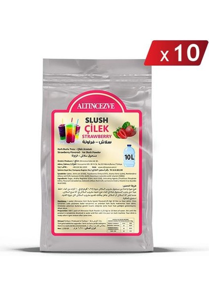 Ice Slush Karlı Buzlu Karlama Tozu | Çilek 1.250 gr - 10 lt x 10 Adet