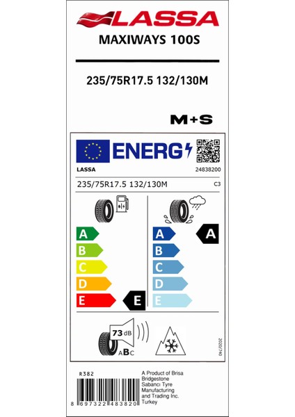 235/75 R17.5 132/130M Maxiways 100S Düz Tip 4 Mevsim Lastiği (Üretim Yılı: 2024)