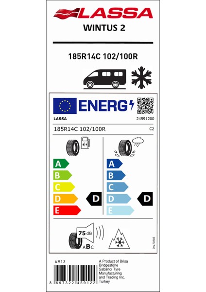 185 R14C 102/100R Wintus 2 Kış Lastiği (Üretim Yılı: 2024)