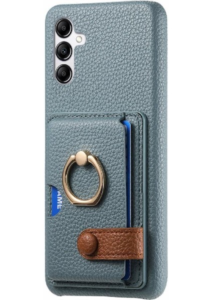 YH Mall Samsung Galaxy A14 4g Premium Dokulu Deri Kart Yuvaları Halka (Yurt Dışından)