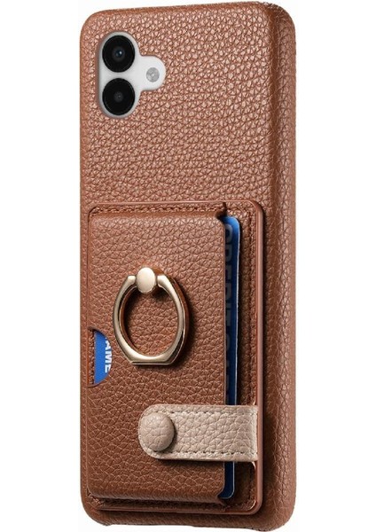 Samsung Galaxy A04 Halka Standı Kart Yuvaları Premium Dokulu Deri (Yurt Dışından) modelleri