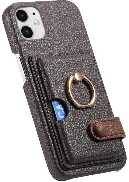 IPhone 11 Premium Dokulu Deri Halka Standı Kart Yuvaları Için Kılıf (Yurt Dışından) fiyatları
