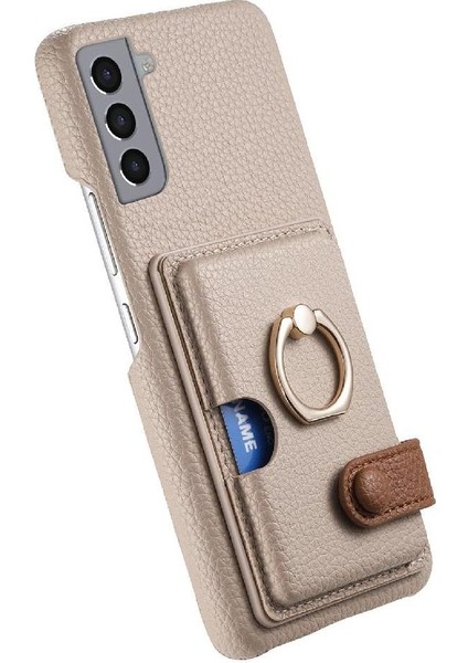 Samsung Galaxy S21 Artı Halka Standı Premium Dokulu Deri Kart (Yurt Dışından) fırsatları