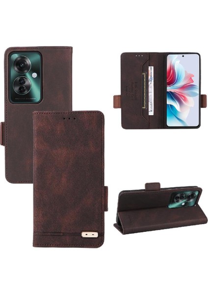 Toka Kart Tutucu ile Oppo RENO11 F 5g Manyetik Cüzdan Için Flip Case (Yurt Dışından)