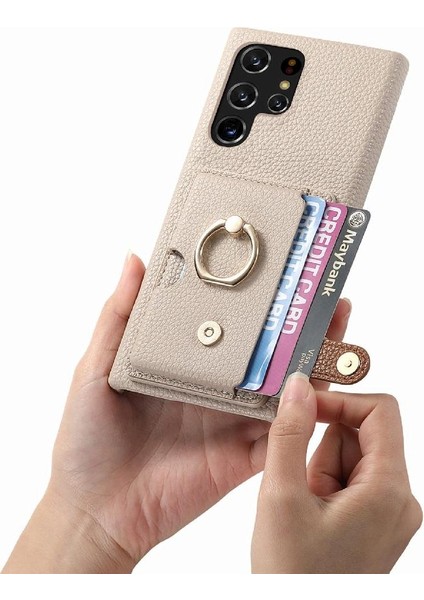 Samsung Galaxy S22 Ultra Halka Standı Kart Yuvaları Premium Dokulu (Yurt Dışından) fiyatları