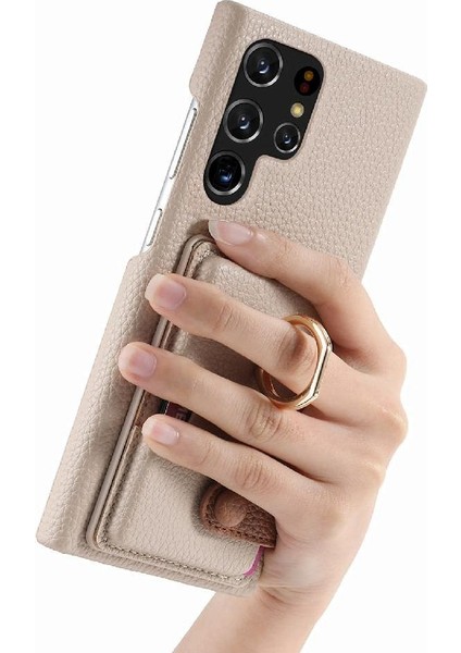 Samsung Galaxy S22 Ultra Halka Standı Kart Yuvaları Premium Dokulu (Yurt Dışından) fırsatları