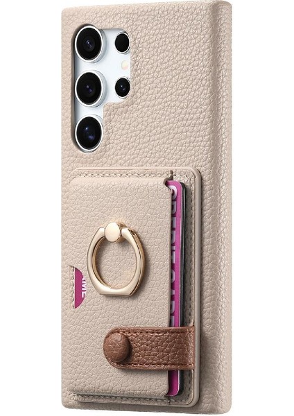 Samsung Galaxy S24 Ultra Halka Standı Premium Dokulu Deri Kılıf (Yurt Dışından) modelleri