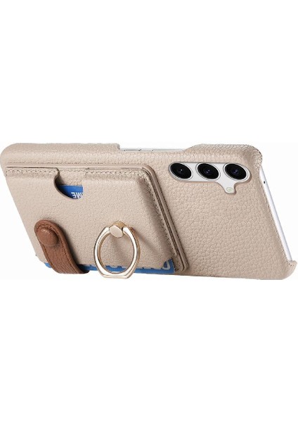 Samsung Galaxy S24 Premium Dokulu Deri Kart Yuvaları Halka Standı (Yurt Dışından) indirimleri