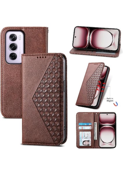 Oppo Oppo 12 Pro 5g Için Flip Case Standı El Kayışı Eşkenar Dörtgen Şekli Günlük Kullanım (Yurt Dışından) modelleri