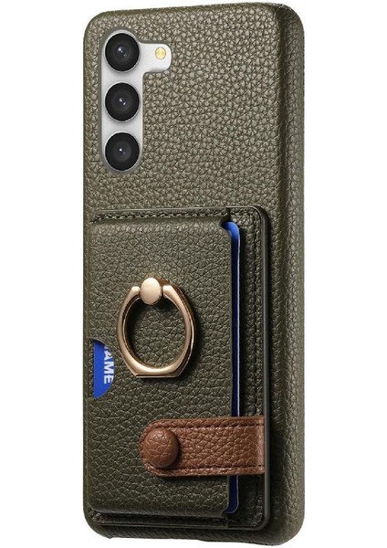 Samsung Galaxy S23 Halka Standı Premium Dokulu Deri Kart Yuvaları (Yurt Dışından) modelleri