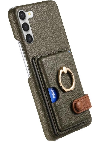 Samsung Galaxy S23 Halka Standı Premium Dokulu Deri Kart Yuvaları (Yurt Dışından) fırsatları