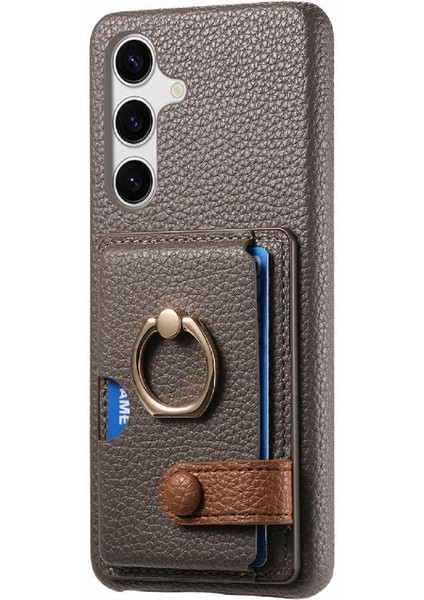 Samsung Galaxy S24 Premium Dokulu Deri Kart Yuvaları Halka Standı (Yurt Dışından) indirimleri